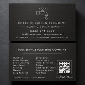 Plumber QR Code Faucet Water Drop Icon Visitenkarte