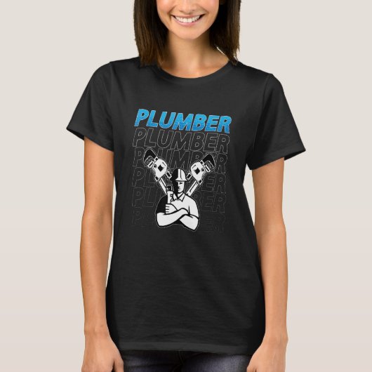 Plumber Tool Plumbing Trade Construction Pipe Mast T-Shirt (Vorderseite)