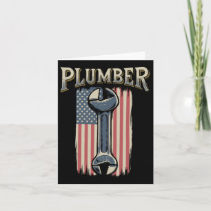 Plumber USA Flag 4. Juli Plumbing Patriotic Pl Karte
