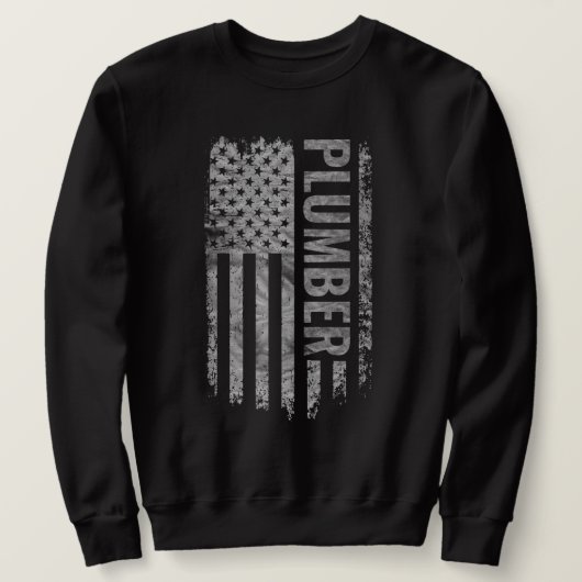 Plumber USA Flag Distressed design Sweatshirt (Design vorne)