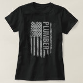 Plumber USA Flag Distressed design T-Shirt (Design vorne)