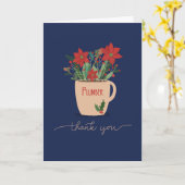 Plumber Vielen Dank an Christmas Poinsettias Karte (Gelbe Blume)