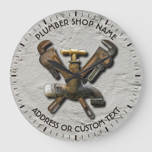 Plumber Water Drainage Sewage Engineer Technician Große Wanduhr (Vorderseite)