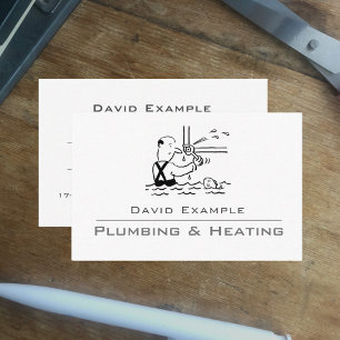 Plumber with Illustration Business Card Visitenkarte