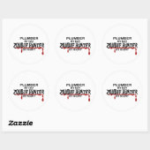 Plumber Zombie Hunter Runder Aufkleber (Blatt)