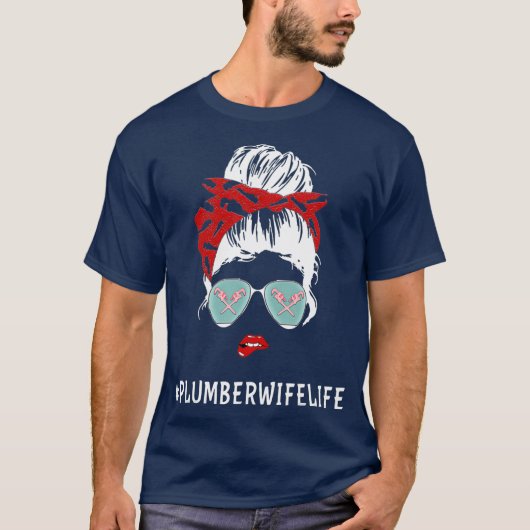 Plumbers Ehefrau Ehe für Jubiläum lustig T-Shirt (Vorderseite)