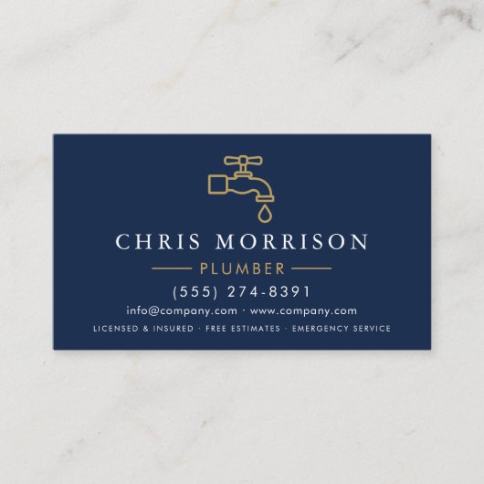 Plumbing and Heating Plumber QR Code Visitenkarte (Vorderseite)