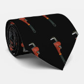 Plumbing business plumbers wrench art photo krawatte (Gerollt)