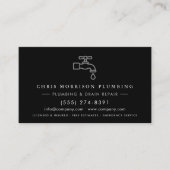 Plumbing Company Silver Metallic QR Code Visitenkarte (Vorderseite)