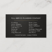 Plumbing Faux Metallic Industrial Visitenkarte (Rückseite)