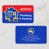 Plumbing Heating Gold Pipe Home Visitenkarte (Vorne/Hinten)