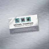 Plumbing Pipes Icons | Blue Collar Magnetische Visitenkarte (Beispiel)