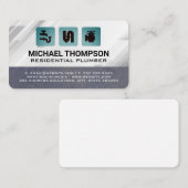 Plumbing Pipes Icons | Blue Collar Visitenkarte (Vorne/Hinten)