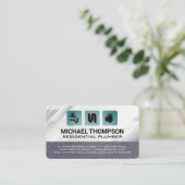 Plumbing Pipes Icons | Blue Collar Visitenkarte (Stehend Vorderseite)