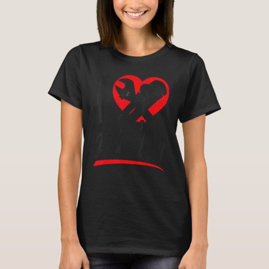 Plumbing Plumber Girlfriend Wife Heart I Love My P T-Shirt (Vorderseite)