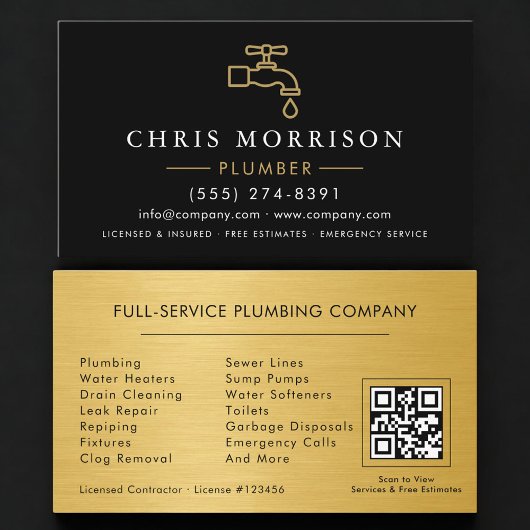 Plumbing Service Plumber QR Code Visitenkarte