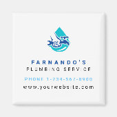 Plumbing Service Water Drop Logo Plumber Business Magnet (Vorne)