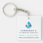 Plumbing Service Water Drop Logo Plumber Business Schlüsselanhänger (Vorderseite)