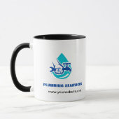 Plumbing Service Water Drop Logo Plumber Business Tasse (Links)