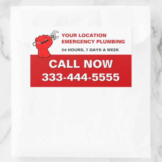 PLUMBING SERVICES & LOKALE NOTFALLPLUMBERN RECHTECKIGER AUFKLEBER (Tasche)