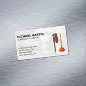 Plumbing Tools | Residential | Blue Collar Work Magnetische Visitenkarte (Beispiel)