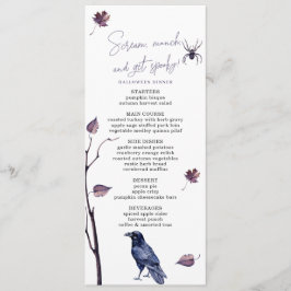 PLUMBLACK CROW SPIDER AUTUMNBLÄTTEN HALLOWEEN MENÜKARTE