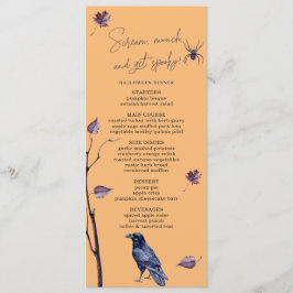 PLUMBLACK CROW SPIDER AUTUMNBLÄTTEN HALLOWEEN MENÜKARTE