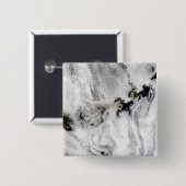 Plume aus dem Okmok-Vulkan, den Aleusianinseln Button (Vorne & Hinten)