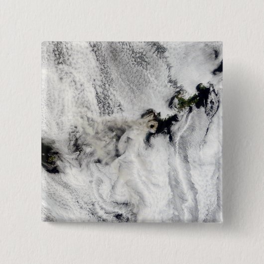 Plume aus dem Okmok-Vulkan, den Aleusianinseln Button (Vorderseite)