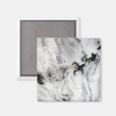 Plume aus dem Okmok-Vulkan, den Aleusianinseln Magnet (Vorderseite/Rückseite)