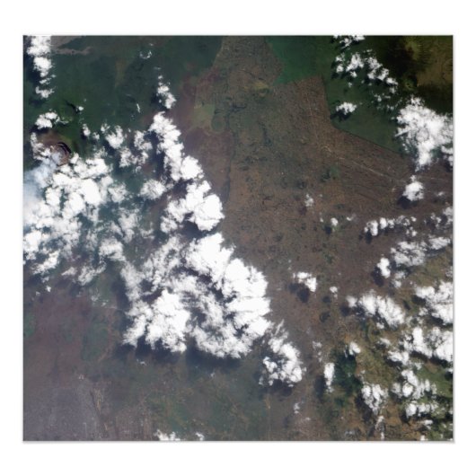 Plume erhebt sich aus dem Vulkan Nyiragongo in der Fotodruck (Vorne)