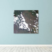 Plume erhebt sich aus dem Vulkan Nyiragongo in der Leinwanddruck (Insitu (Holzboden))