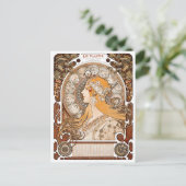 Plume Zodiac Woman von Alphonse Mucha - Jugendstil Postkarte (Stehend Vorderseite)