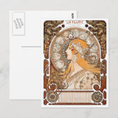 Plume Zodiac Woman von Alphonse Mucha - Jugendstil Postkarte (Vorne/Hinten)