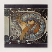 Plume Zodiac Woman von Alphonse Mucha - Jugendstil Puzzle (Horizontal)