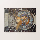 Plume Zodiac Woman von Alphonse Mucha - Jugendstil Puzzle (Horizontal)