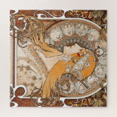 Plume Zodiac Woman von Alphonse Mucha - Jugendstil Puzzle (Horizontal)