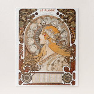 Plume Zodiac Woman von Alphonse Mucha - Jugendstil Puzzle