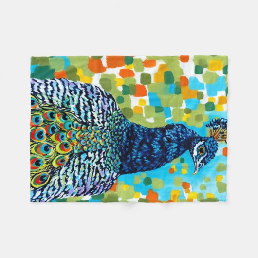 Plumed Pfau II Fleecedecke (Vorderseite (Horizontal))