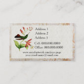 Plumeleteer Kolibri-Visitenkarten Visitenkarte (Rückseite)