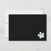 Plumeria auf Black Wedding Einladungs-Antwortkarte RSVP Karte (Rückseite)