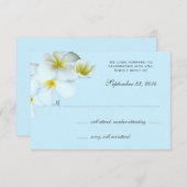 Plumeria auf Blue Wedding Einladung Repitation Car (Vorne/Hinten)