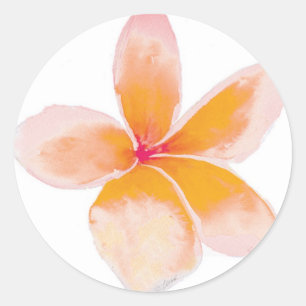 Plumeria-Aufkleber Runder Aufkleber
