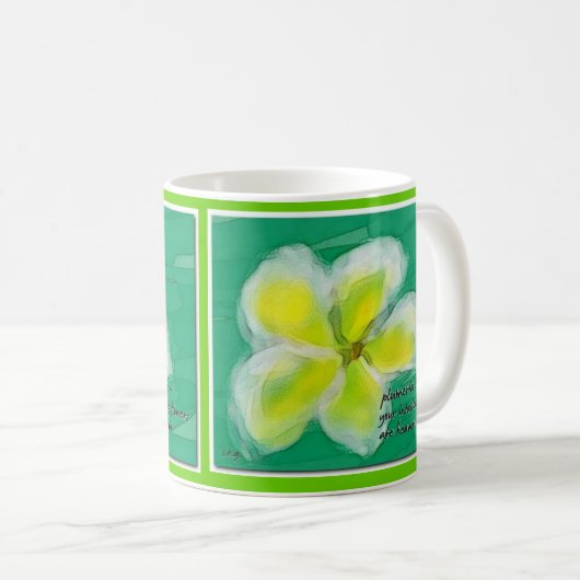 Plumeria-Baumhaiku-Tasse Tasse (VorderseiteRechts)
