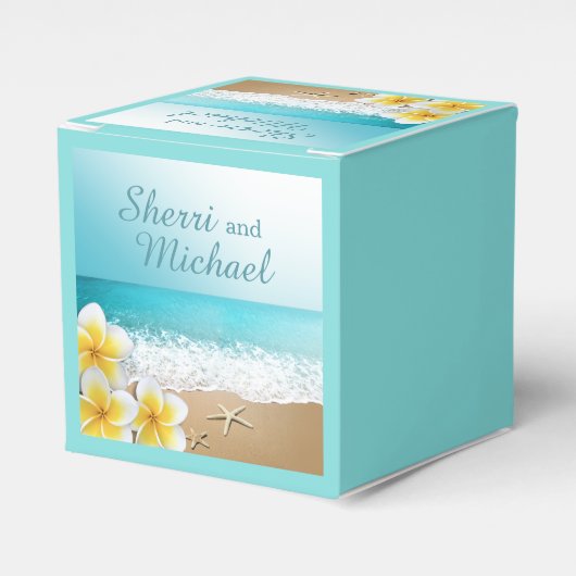 Plumeria Beach Tropical Island Wedding Geschenkschachtel (Vorderseite)