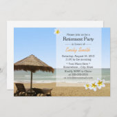 Plumeria Beach Vococation Retirement Party Einladung (Vorne/Hinten)