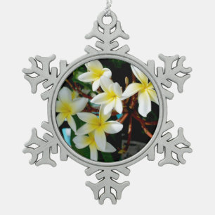 Plumeria (bekannt als Frangipani), häufig in Leis Schneeflocken Zinn-Ornament
