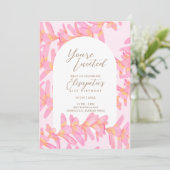 Plumeria Birthday Einladung (Stehend Vorderseite)