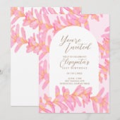 Plumeria Birthday Einladung (Vorne/Hinten)