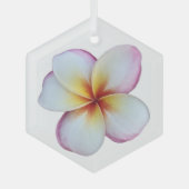 Plumeria Bloom Glass Ornament Aus Glas (Vorderseite)